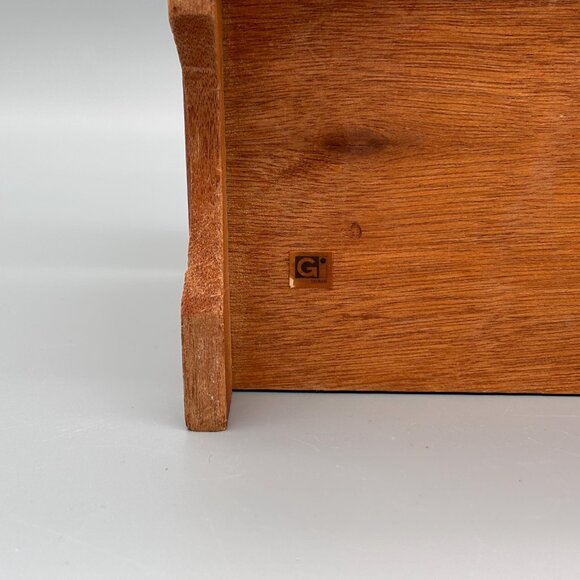 Vintage Wooden Jewelry Box with Red Velvet Lining and Mirror - Picture 13 of 15